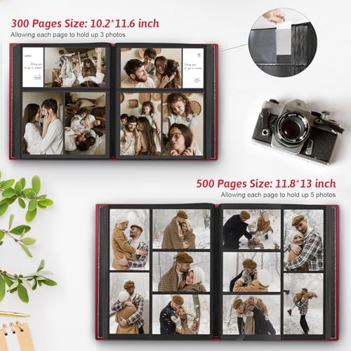 Popotop 4x6 Photo Album Holds 500 Pictures, Vegan Leather Hardcover - Image 5