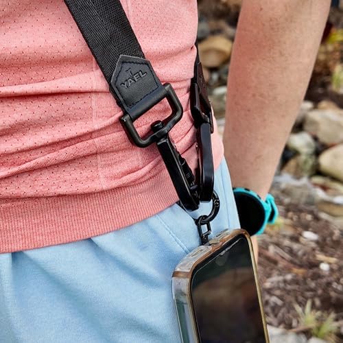 YAEL Halo Black Adjustable Cut-Resistant Anti-Theft Security Strap with Locking Clips for Phone, Camera, Bag, Wallet, Keys & More, Includes 2 Hinge Rings & Phone Case Insert - Image 4