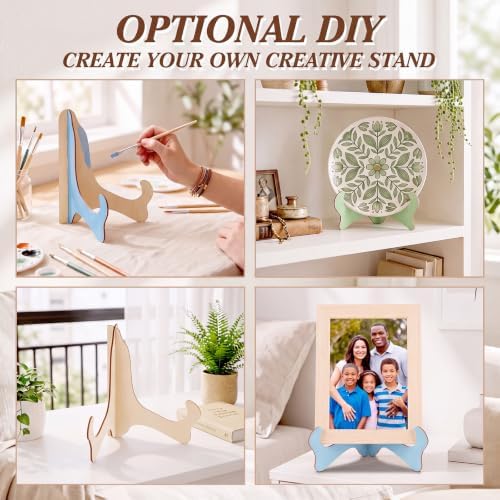 RattanView 6" 24 Pcs Wooden Plate Stands for Display Picture Holder Stand - Image 2