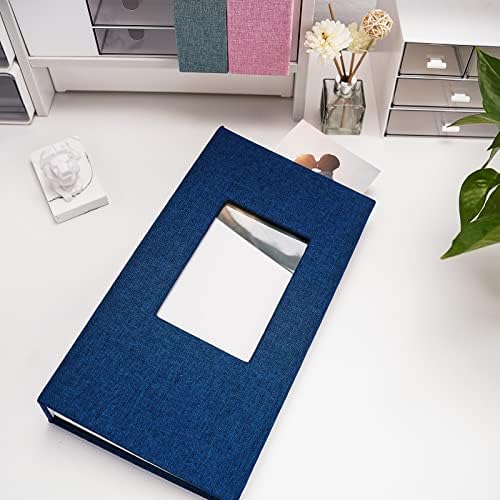 Vienrose 4x6 Photo Album,420 Pockets,Linen Cover with Window,Blue - Image 2