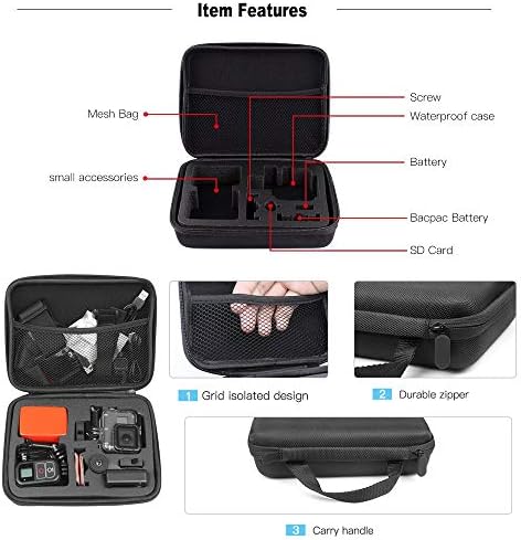 TEKCAM Action Camera Carrying Case Protective Storage Bag, Medium - Image 3