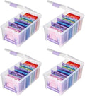 ArtBin Semi Satchel Portable Craft Organizer with 3 Dividers - Clear Plastic Storage Case for Art & Craft Supplies (Pack of 4) by ArtBin