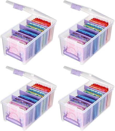 ArtBin Semi Satchel Portable Craft Organizer with 3 Dividers - Clear Plastic Storage Case for Art & Craft Supplies (Pack of 4) by ArtBin