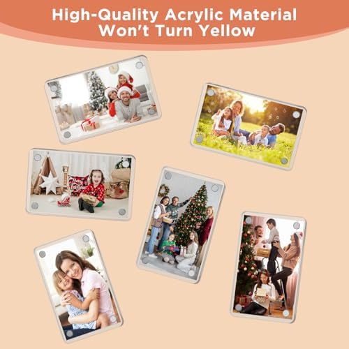 20 Pack Acrylic Fridge Magnetic Frame, Double Sided Clear Frameless Refrigerator Magnet Photo Picture Frame for Fujifilm Instax Mini, 2.36 x 3.54 Inch - Image 6