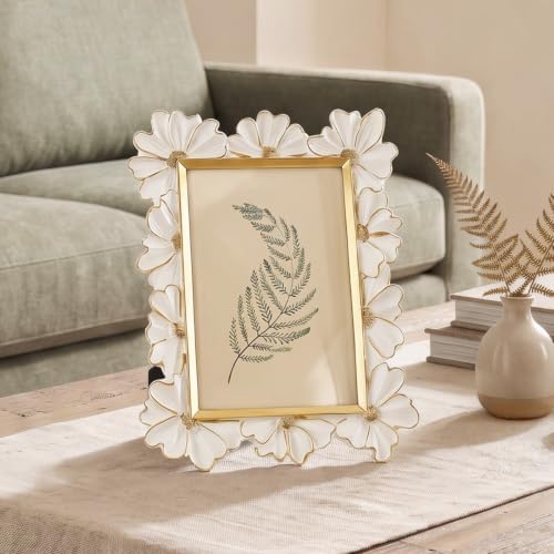Cuspin 4x6 Picture Frame White Gold Floral Ornate Vintage Frame - Image 5