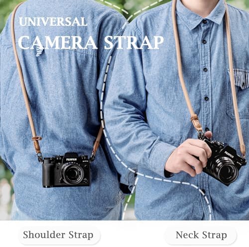 VOVMOEYA Nylon Braided Camera Rope Strap, Camera Neck Shoulder Strap with O-Ring for DSLR & Mirrorless Camera - Khaki - Image 5