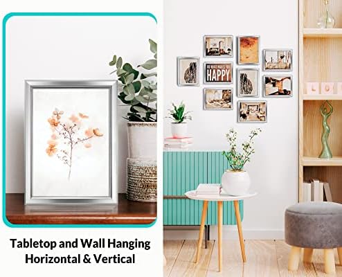 LaVie Home 5x7 Picture Frames (6 Pack, Silver) Simple Designed Photo Frame with High Definition Glass for Wall Mount & Table Top Display, Set of 6 Classic Collection - Image 5