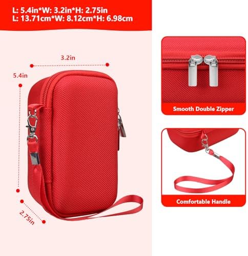 Camera Case for Panasonic LUMIX ZS99 / ZS300 Digital Camera, Red - Image 3