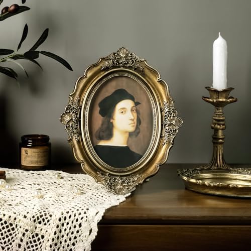 Cuspin 5x7 Gold Picture Frame Vintage Ornate Oval Resin Frame - Image 7