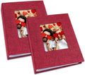 Vienrose Small Photo Album 4x6 Photos, 2 Pack Linen Cover Mini Photo Book, 26-Page Holds 52 Pictures, Baby Memory Book & Gift, Lightweight Brag Book for Photos, Artwork & Postcards Storage, Red by Vienrose