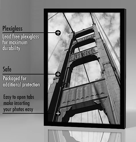 Americanflat 12x18 Poster Frame 5-Pack - Slim Molding - Black - Image 3
