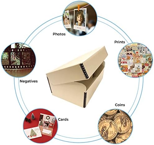 Lineco, Tan Archival Hinged Lid Photo Box 5.5"x7.75"x12", Acid-Free - Image 6