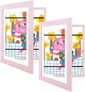 2 Pack 8.5x11 Front-Opening Kids Artwork Frames Changeable (Light Pink) by GoldenStateArt