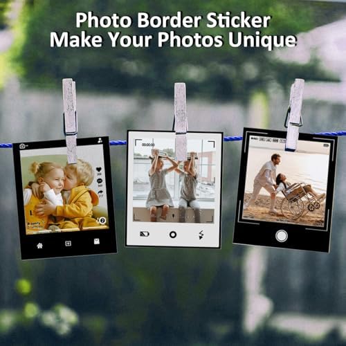 12PCS Pola Now Camera Film Border Stickers, Photo Border Sticker Compatible for Polaroid Now+/Onestep2 Instant Camera Film, Decorative Stickers for i-Type/600/SX-70 Films - Social Series - Image 4
