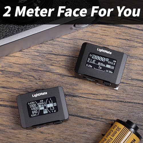 LightMate Area 2S Light Meter Photography & OV-X1 17° Retro Viewfinder, 0.96" Large OLED Screen, Ultra-Compact, Rechargeable Battery, for Leica & Other Film Cameras, Black - Image 4