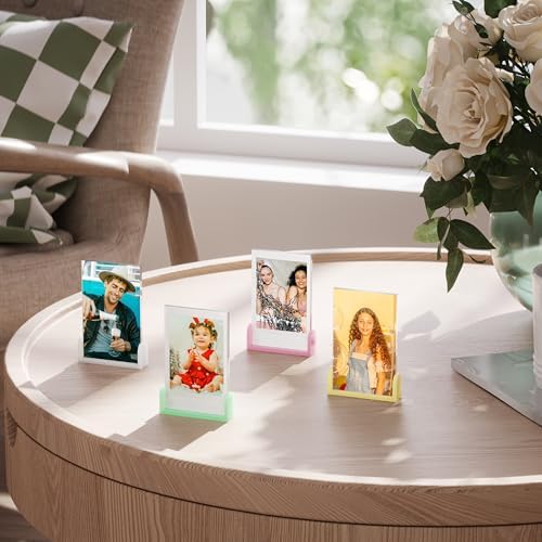 Instax Mini Photo Frames, 2x3 Acrylic Picture Frame for Fujifilm Instax Mini Film, Small Desktop Polaroid Frame Display for Photos, Photocards & Instant Prints, Little Picture Holder 6 Pack-3 Colors - Image 5