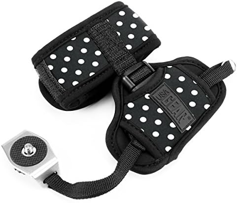 USA Gear DualGRIP Professional Grip Camera Hand Strap with Neoprene Design and Metal Plate - Compatible with Canon, Fujifilm, Nikon, Sony, and more DSLR, Mirrorless, Point & Shoot Cameras (Polka Dot) - Image 4