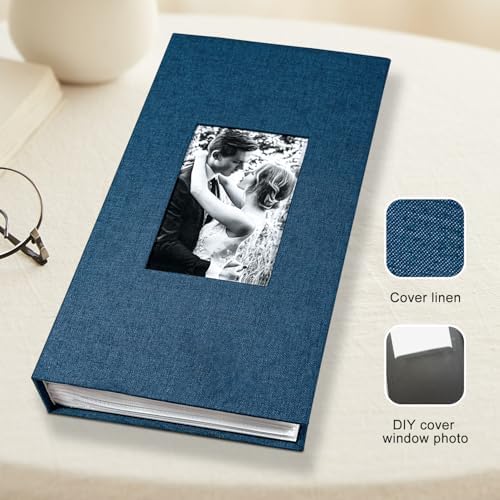 Photo Album 4x6 with 420 Pockets, Slip-in Picture Albums, Linen Cover Memory Book with Front Window, Vertical pages Photo Book for Wedding, Family, Anniversary, Baby, Vacation(Blue) - Image 7