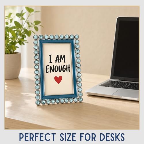 2x3 Mini Picture Frame: Sky Blue Enamel + Blue Rhinestones - Image 6