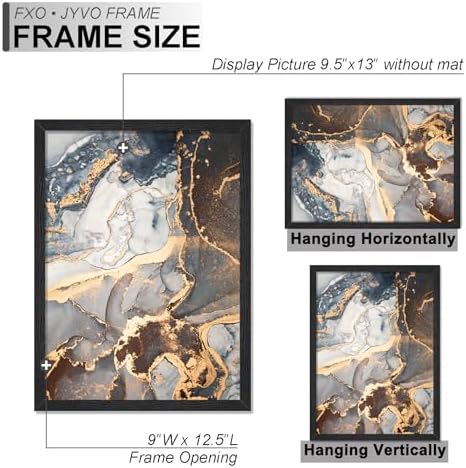 Fxojyvo 9.5x13 Picture Frame Set of 6 Black Engineered Wood Wall Hanging - Image 4