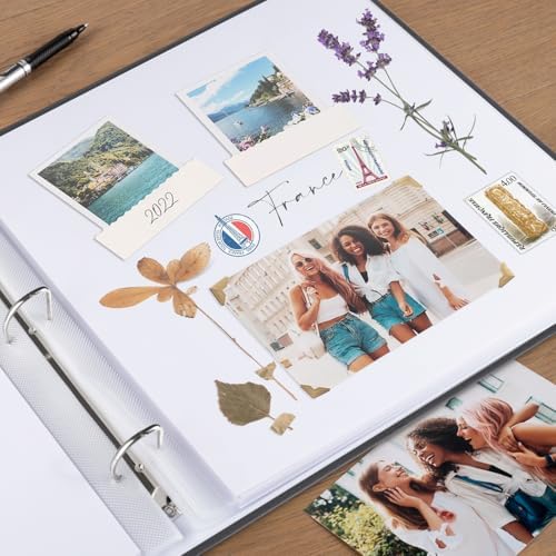 1DOT2 12x12 Inch 3 Ring DIY Scrapbook Photo Album, Dark Gray - Image 6
