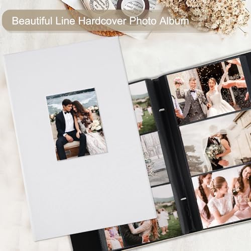 Artmag Fabric Photo Album 4x6 300 Large Capacity for Family Wedding Anniversary Linen Album Holds 300 Horizontal Photos (300 Pockets, White) - Image 4