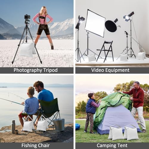 4-Pack White Sandbag Weight Bag for Light Stand Photography Video Equipment - Image 6