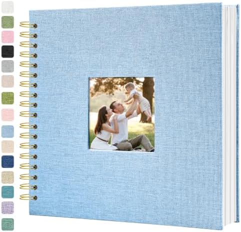 8 x 8 Inch Scrapbook Photo Album Linen Cover Hardcover Kraft Memory Book by Unknown
