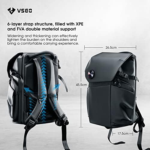 VSGO Black Snipe 20L Camera Backpack with Removable Padded Dividers - Image 3