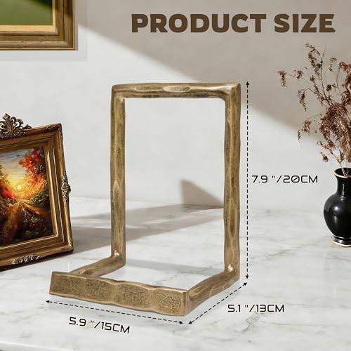 BEGINS 8 Inch Hand-Forged Plate Stand, Vintage Gold Metal Photo Frame Display Stand, Tabletop Decorative Stand for Plater, Picture Frame, Book - Image 7