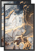 Fxojyvo 22x34 Picture Frame Set of 2 Black Engineered Wood Wall Hanging by Fxojyvo