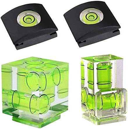 Camera Level Hot Shoe Level Hot Shoe Bubble Cover Combo Pack 3 Axis 2 Axis 1Axis Compatible with Nikon, Olympus, Pentax Digital and Film Cameras-4 Packs by FOTYRIG