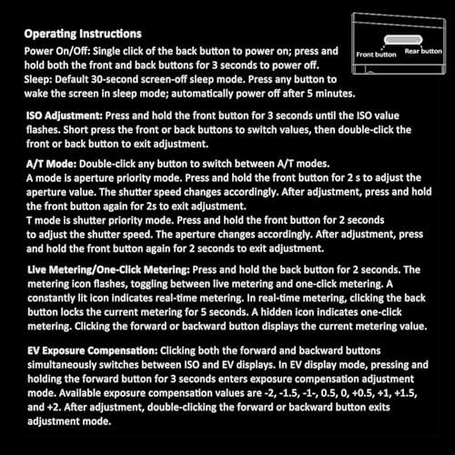 Camera Light Meter, OLED Light Meter, Aluminum Alloy Material, with Cold Shoe Mount, 30° Reflective Metering, Real-time Metering and One-Button Metering, Compatible with Various Cameras - Image 2