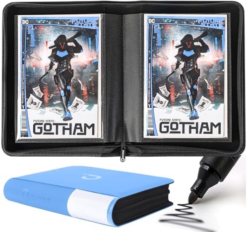 D DACCKIT Comic Binder，Comic Book Album with Sleeves Fits Regular Comics and Comic Bagged and Boarded - Comic Storage Binder Holds 24 Comic Books（Model A，Sky Blue） by DDACCKIT