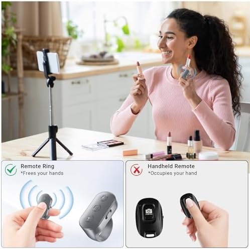 Phone Camera Remote Control for iPhone Android iPad with Zoom, Bluetooth Camera Remote Clicker with Front/Rear Camera Switch, Fingertip Bluetooth Button for Photo & Video Recording Content Creator. - Image 5