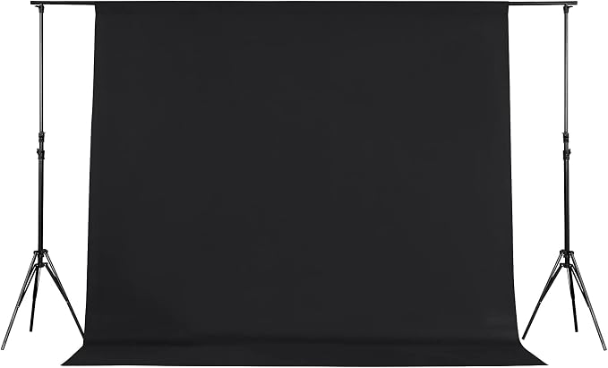 Joccun 7X10FT Black Backdrop Background for Photography,Polyester Backdrop Curtain Background Screen for Photography,Photoshoot,Video Recording,Studio(7X10ft,Black) by Joccun