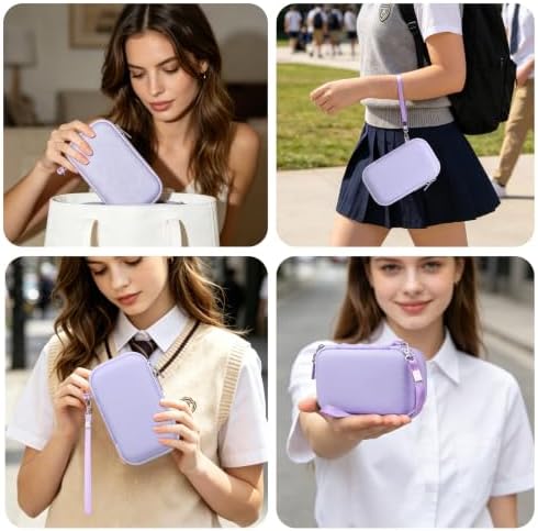 RAIALL Camera Case for Canon PowerShot SX740 HS/ SX730 HS/ SX720 HS/ SX620 HS Digital Camera, 4K Video Camera Hard Carrying Case Protective Travel Bag, Mesh Pocket for Batteries and USB Cable, Purple - Image 2
