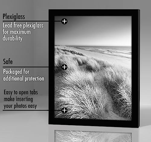 Americanflat 8x10 Picture Frame 5-Pack - Slim Molding - Black - Image 3