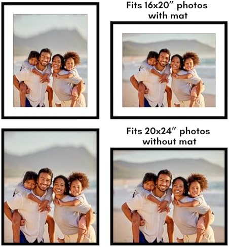 Americanflat 20x24 Poster Frame - Matted to 16x20 - Slim Molding - Black - Image 4