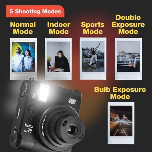 Fujifilm Instax Mini 99 Instant Camera Vintage Black. + Value Pack (40 Sheets) Shutter Accessories Bundle, Includes Style Compatible Carrying Case, Black Photo Album 64 Pockets - Image 5