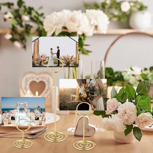 Ptwola 36PCS Table Number Holders 3 Size Place Card Holder Wire Picture Photo Table Sign Stand Name Numbers Menu Memo Note Clips for Centerpieces Wedding Anniversary Reception Birthday Party - Image 3