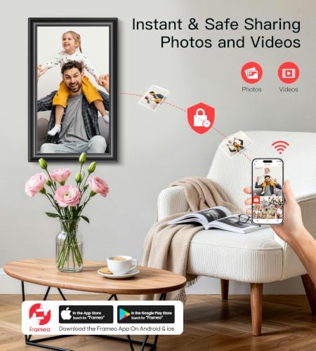 64GB 15.6" Frameo Digital Picture Frame WiFi, Large Electronic Photo Frames 1920 x 1080 IPS FHD Touch Screen, Send Photos from Your Phone from Anywhere, Best Gifts for Parents and Grandparents - Image 2