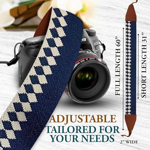 Art Tribute Custom Blue Diamond Camera Strap - Add Your Text and We Make It Especially For You Get Your Own Personalized Stocking Stuffer & Christmas Gift Camera Strap, No Shipping Cost! - Image 6