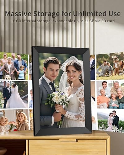 Frameo Digital Picture Frame, 10.1 Inch Smart WiFi Photo Frame with 1280x800 HD IPS Touch Screen, Auto-Rotate, Wall Mountable, Share Photos/Videos Instantly via App from Anywhere - Image 3