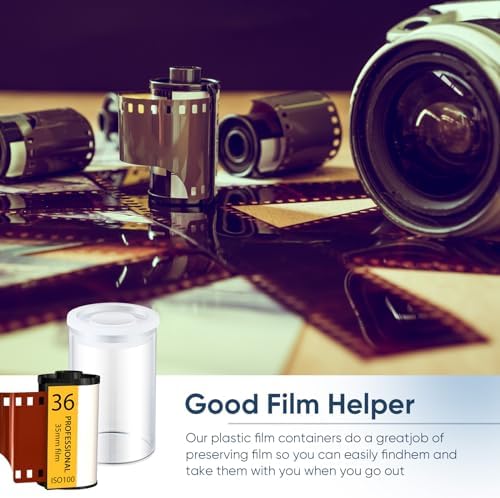 Wenqik 50 Pcs Film Canisters with Caps for Rockets 35 mm Plastic Empty Film Canister Holder Camera Reel Containers for Beads Fish Hook Keys Small Accessories Storage(Clear) - Image 6