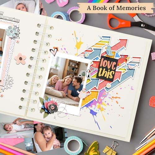 Kraft Paper Scrapbook Album 6.3x6.3 in, Cream - Image 6