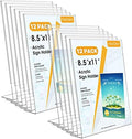 MaxGear Acrylic Sign Holder, 8.5 x 11 Slant Back Display Stand, 12 Pack by MaxGear