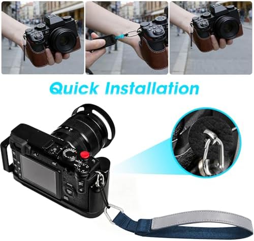 Camera Wrist Strap, Leather Camera Hand Strap for Photographer, Adjustable Soft Strap - Image 3