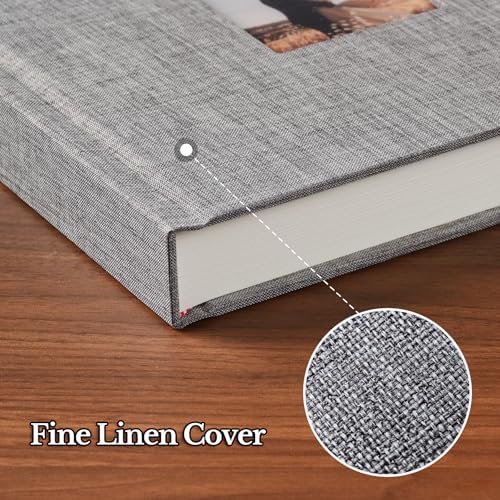 Pssoss 10x10 Inch DIY Scrapbook Album, Linen Hardcover, 40 Pages, Grey - Image 6