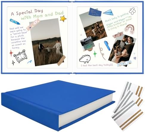 Vienrose Scrapbook Album 10x10 Inch Linen 420gsm Kraft 40 Pages Dark Blue by Vienrose